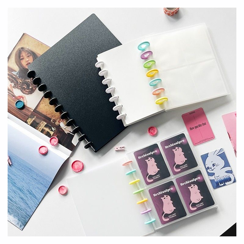 Kpop Photo Card Binder 3 Inch - 10 vellen A5 paddestoelgat bindmiddelpagina's 1/2/3/4
