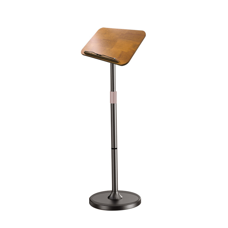 Music - Aluminiumlegering massief houten vloerleesstandaard, opklapbare leesstandaard,